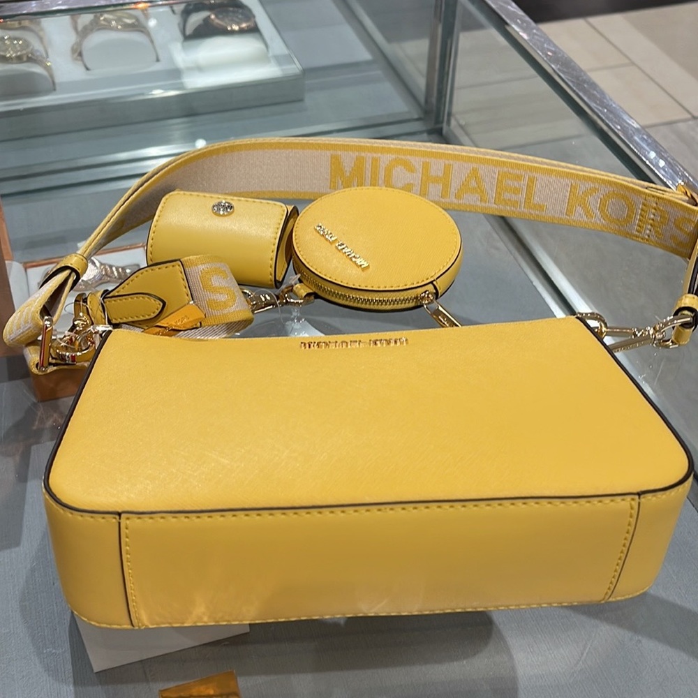 MICHAEL KORS JET SET TRAVEL SMALL SHOULDER CROSSBODY BAG WITH TECH ATTCH AIRPOD - Picture 8 of 16